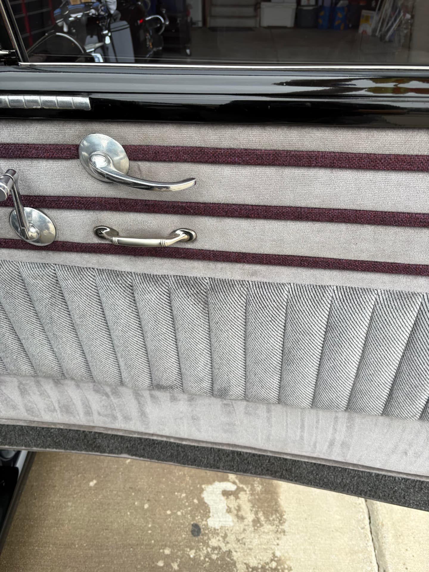 Classic car door panel after cleaning